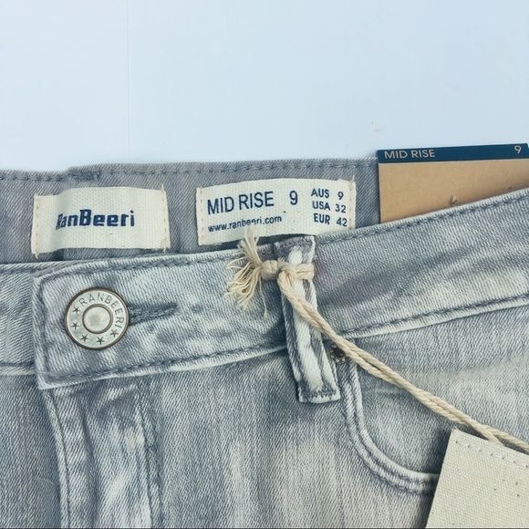 Ranbeeri Jeans Grey Stone Washed Denim Shorts. - Picture 6 of 11